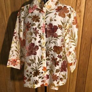 Elementz | Floral Sheer Button-Up Top